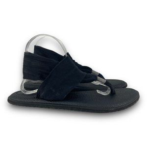 Sanuk Yoga Sling 2 Comfort Thong Sandals SWS10001 Slip On Triple Black Women 11